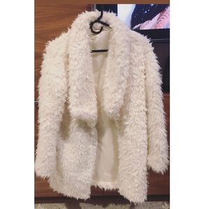 Cream faux fur jacket